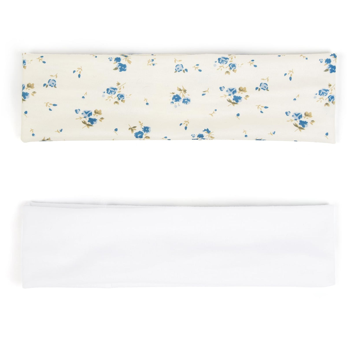 Close-up of a blue and white striped TERSE headband