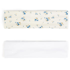 Close-up of a blue and white striped TERSE headband