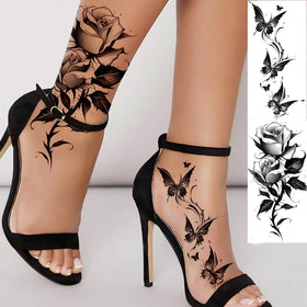 Close-up of a butterfly temporary tattoo from COKTAK
