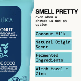 Close-up of a Pacifica Coconut Milk Deodorant Wipe