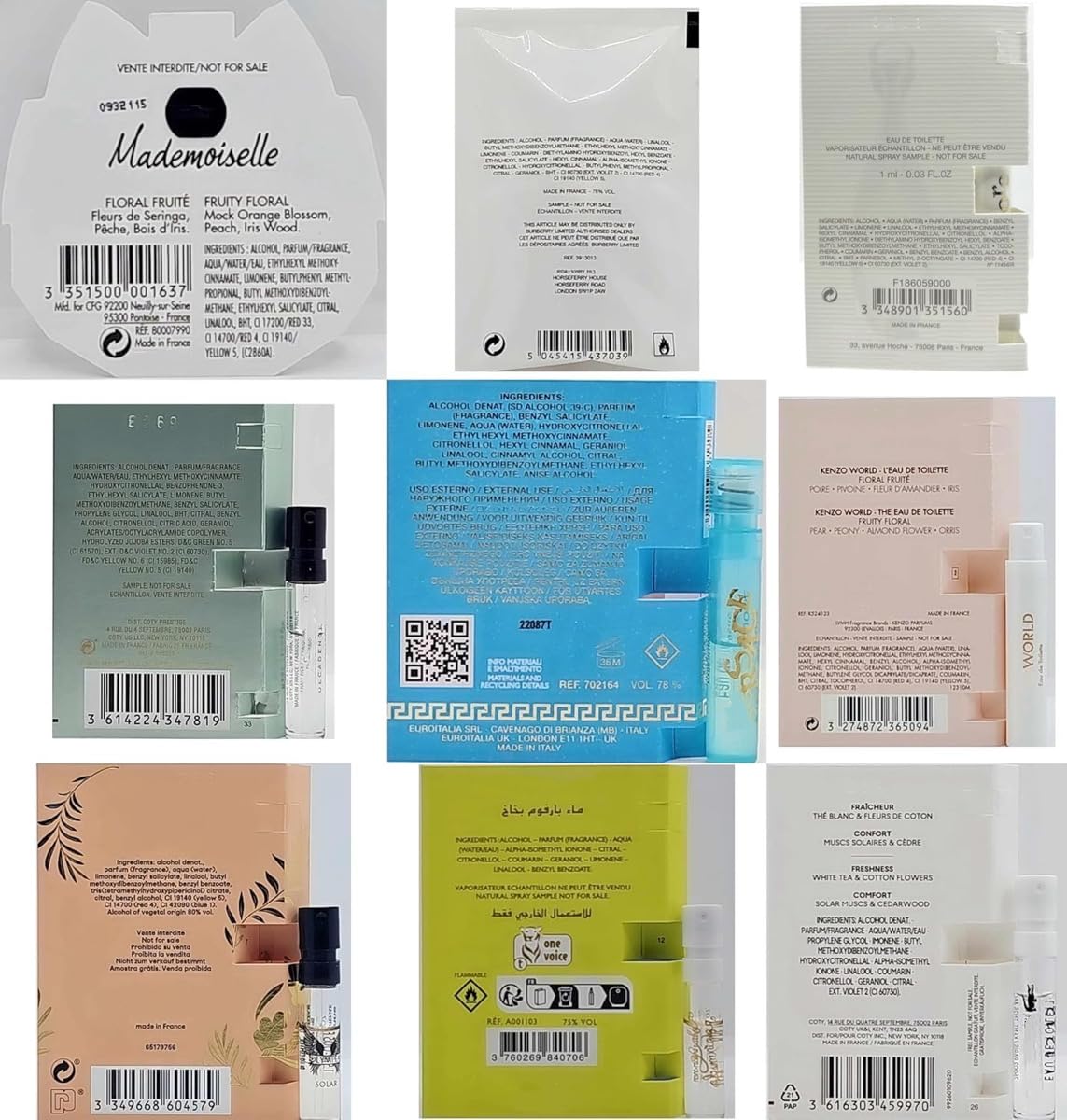 Close-up of a sample vial marked SAMPLE NOT FOR SALE