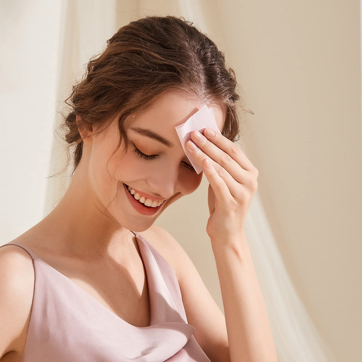 Close-up of a single PleasingCare Large Face Oil Blotting Sheet