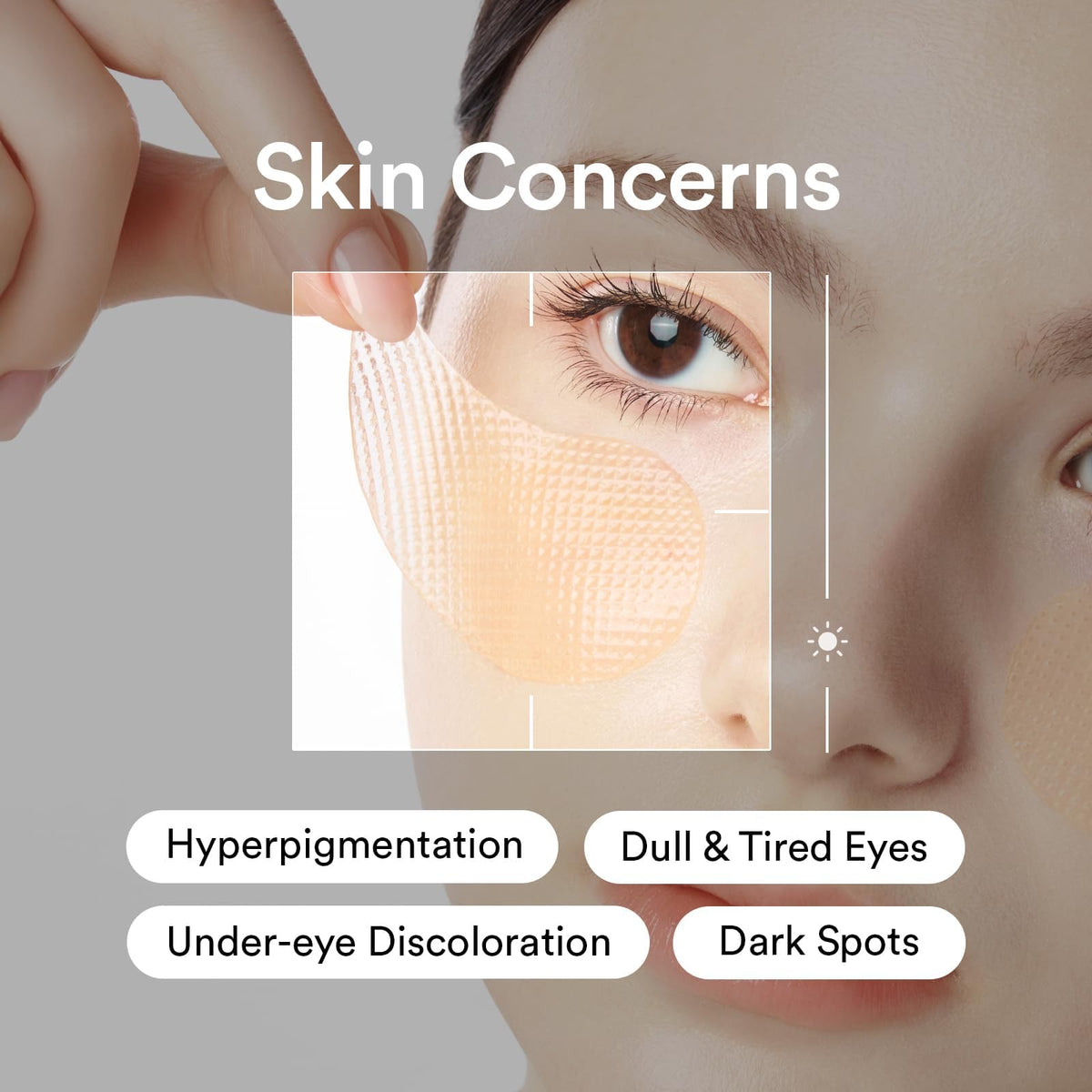 Close-up of Abib eye patches showing texture and packaging