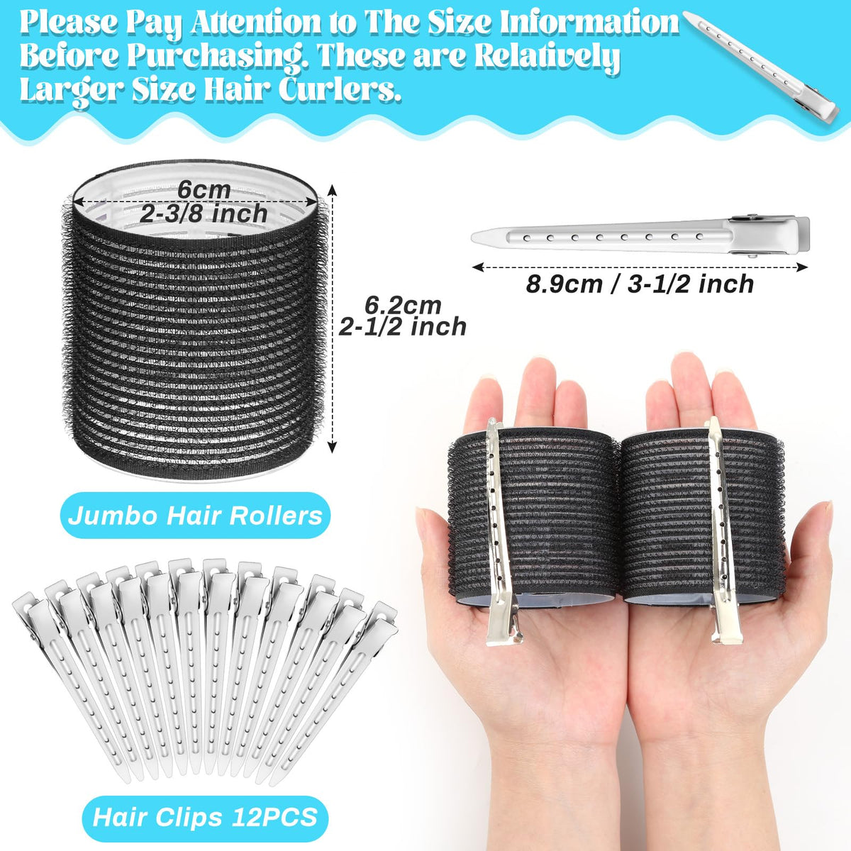 Close-up of Acejoz Jumbo Hair Roller in black