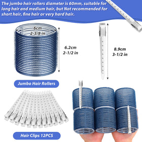 Close-up of Acejoz jumbo hair roller with stainless steel clip