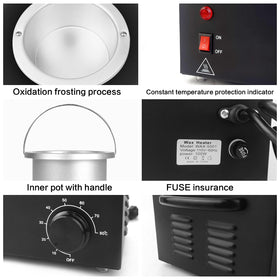 Close-up of adjustable temperature control on wax warmer