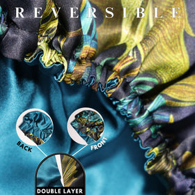 Close-up of adjustable ties on Nochka Fashion silk bonnet