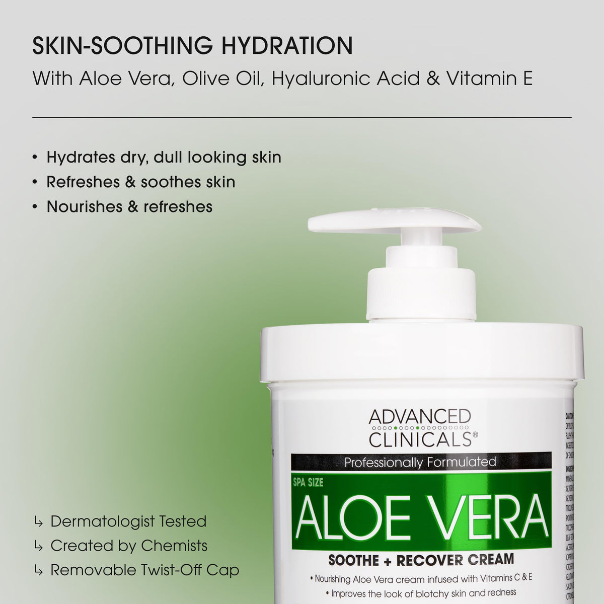 Close-up of Advanced Clinicals Aloe Vera Lotion texture