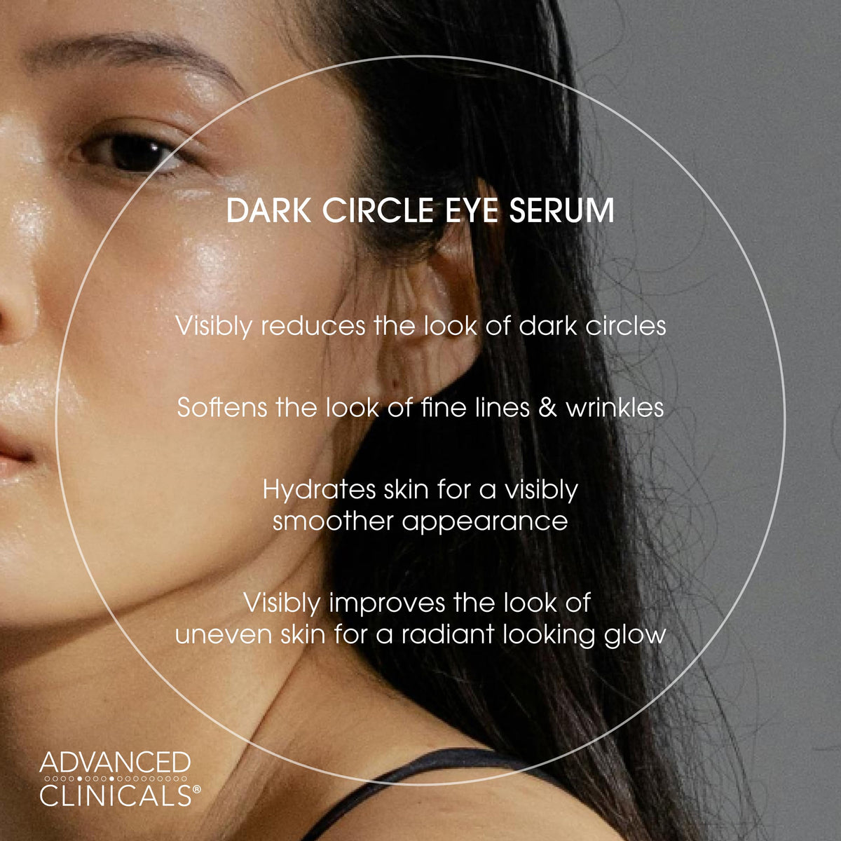 Close-up of Advanced Clinicals Dark Circle Caffeine Under Eye Serum bottle