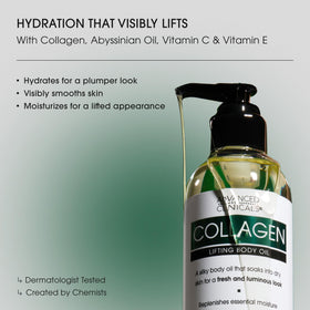 Close-up of Advanced Clinicals Hydrating Collagen Oil bottle