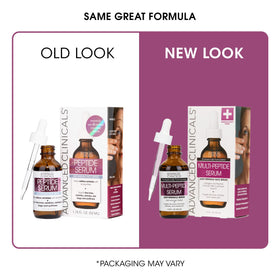 Close-up of Advanced Clinicals Multi Peptides Serum bottle