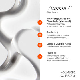 Close-up of Advanced Clinicals Vitamin C Face Serum bottle