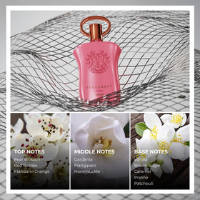 Close-up of Afnan Supremacy Gala bottle showing top notes