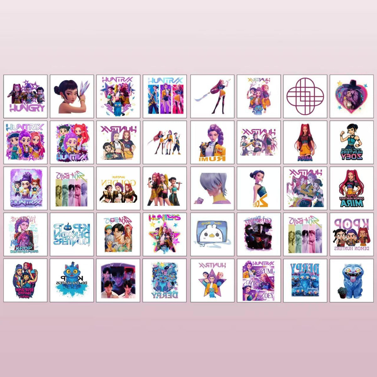 Close-up of AGOODTO Kpop Demon Temporary Tattoos showing vibrant colors