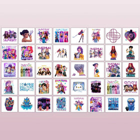 Close-up of AGOODTO Kpop Demon Temporary Tattoos showing vibrant colors