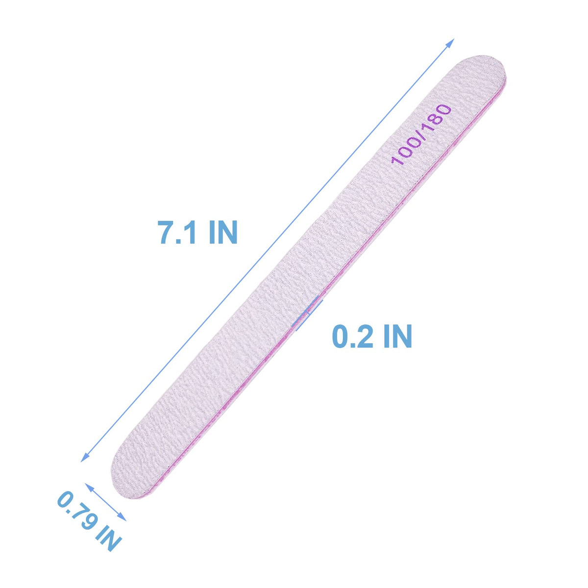 Close-up of AhaTopia nail file showing 180 grit side