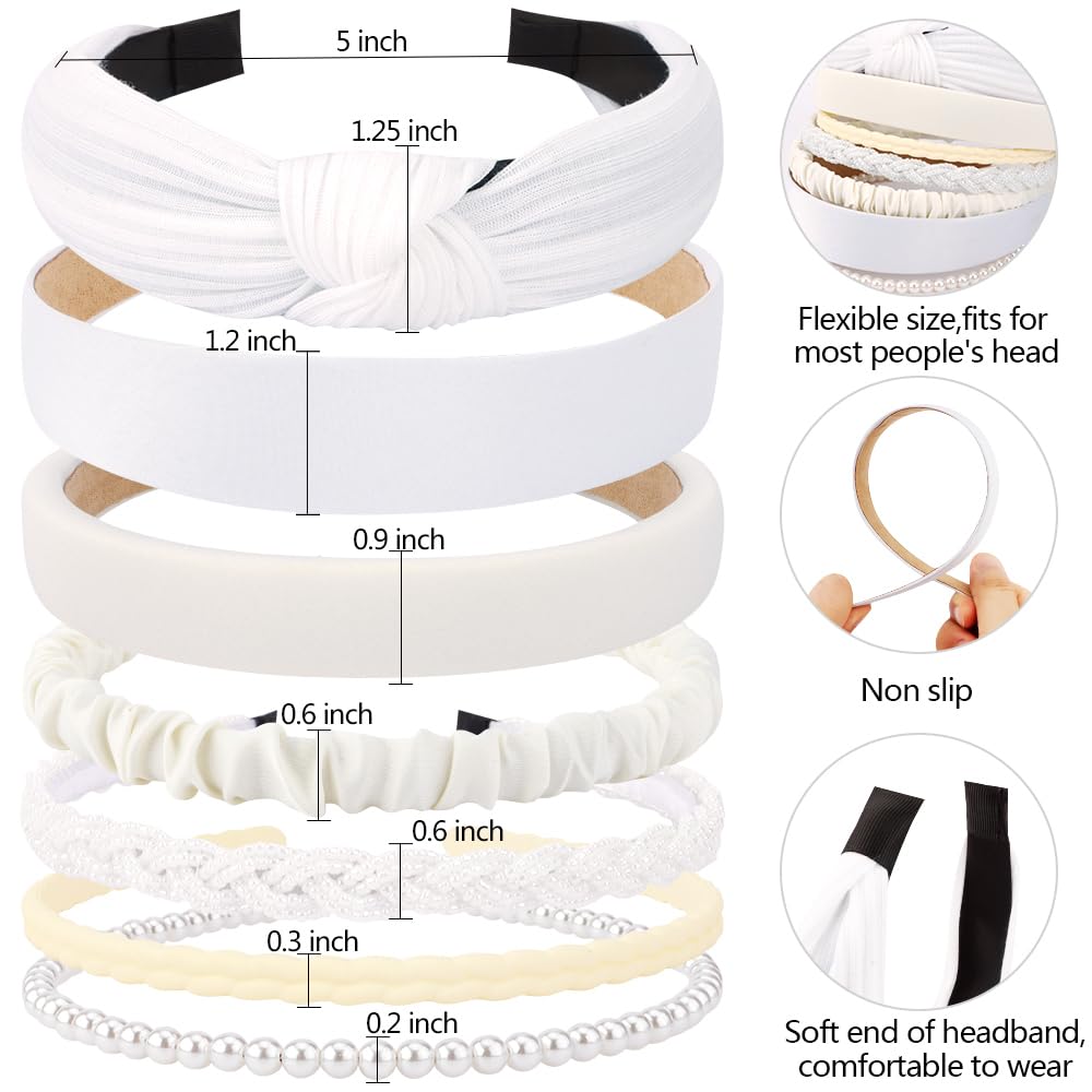 Close-up of AHONEY padded headband with pearl detail