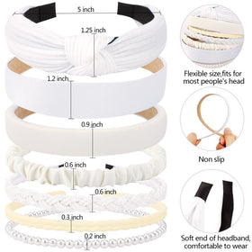 Close-up of AHONEY padded headband with pearl detail