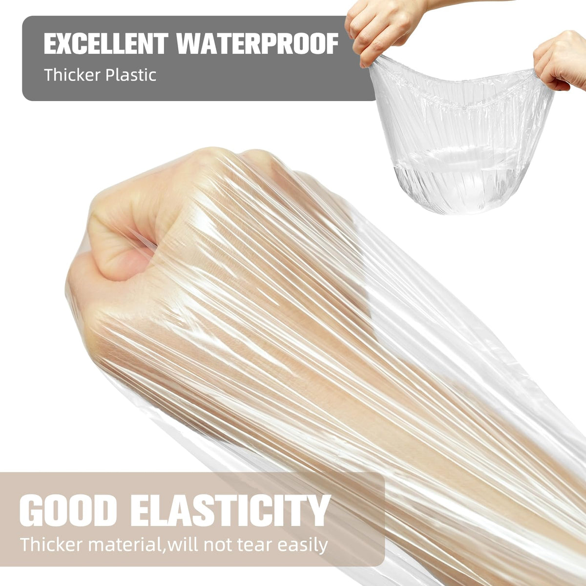Close-up of AIDIQIU shower cap texture and material
