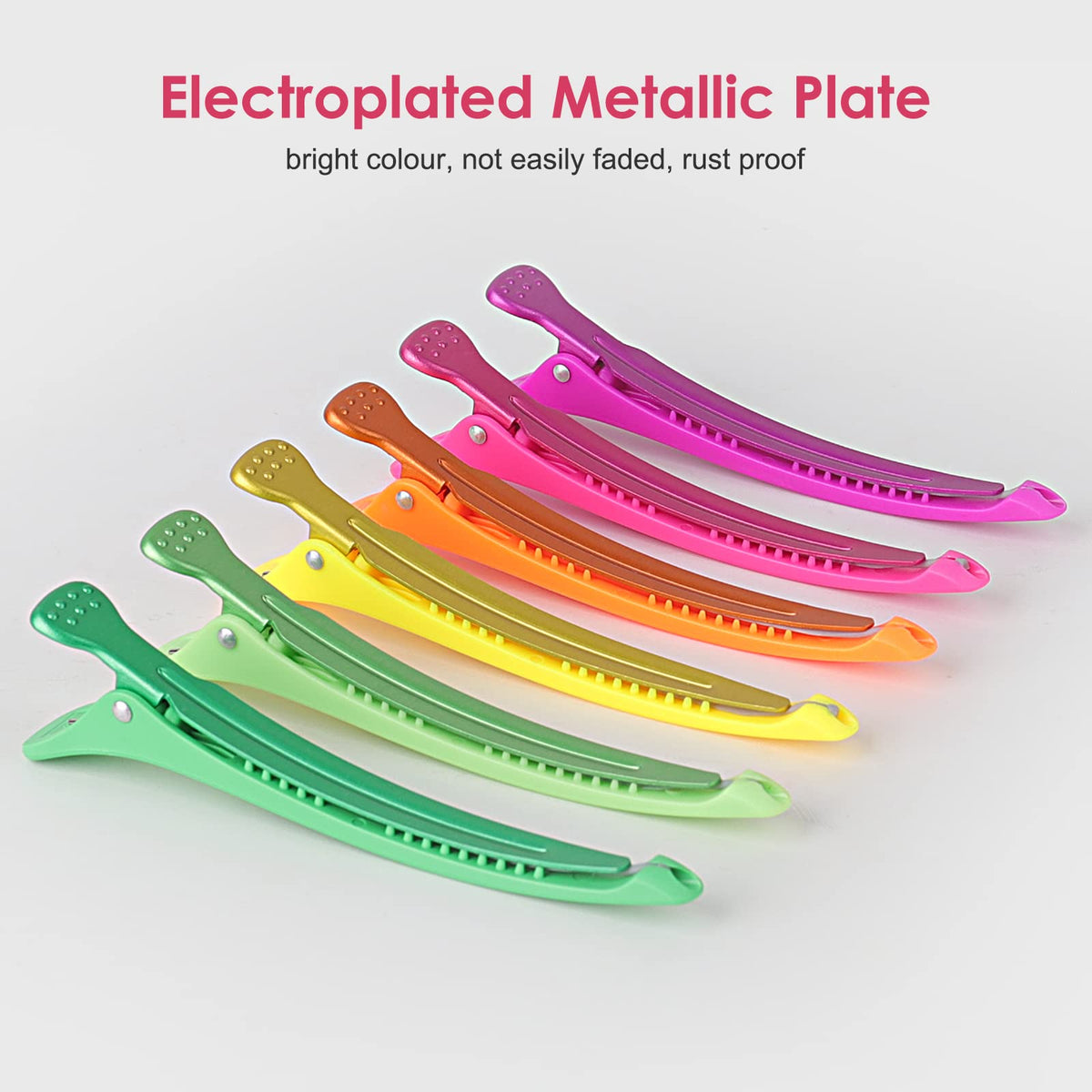 Close-up of AIMIKE Neon Hair Clip with silicone strip