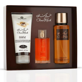 Close-up of Al-Rehab Choco Musk Eau de Parfum 50ml bottle