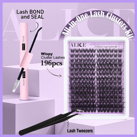 Close-up of ALICE lash clusters ranging from 10-18mm