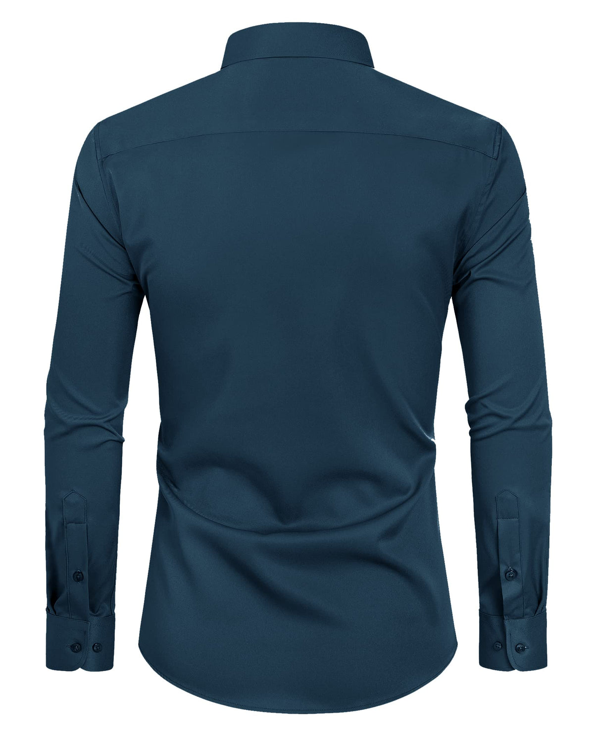 Close-up of Alimens & Gentle Men's Light Navy Dress Shirt collar