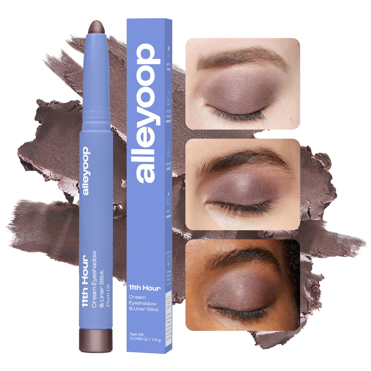 Close-up of ALLEYOOP 11th Hour Cream Eyeshadow Stick showing the shimmer