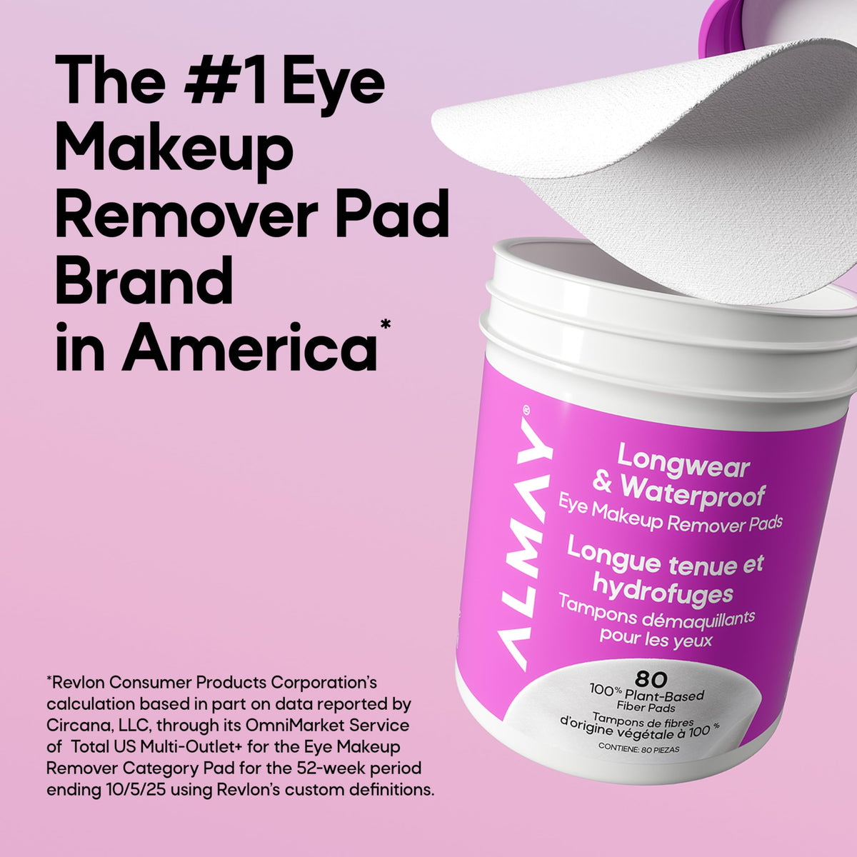 Close-up of Almay Longwear & Waterproof Eye Makeup Remover Pad