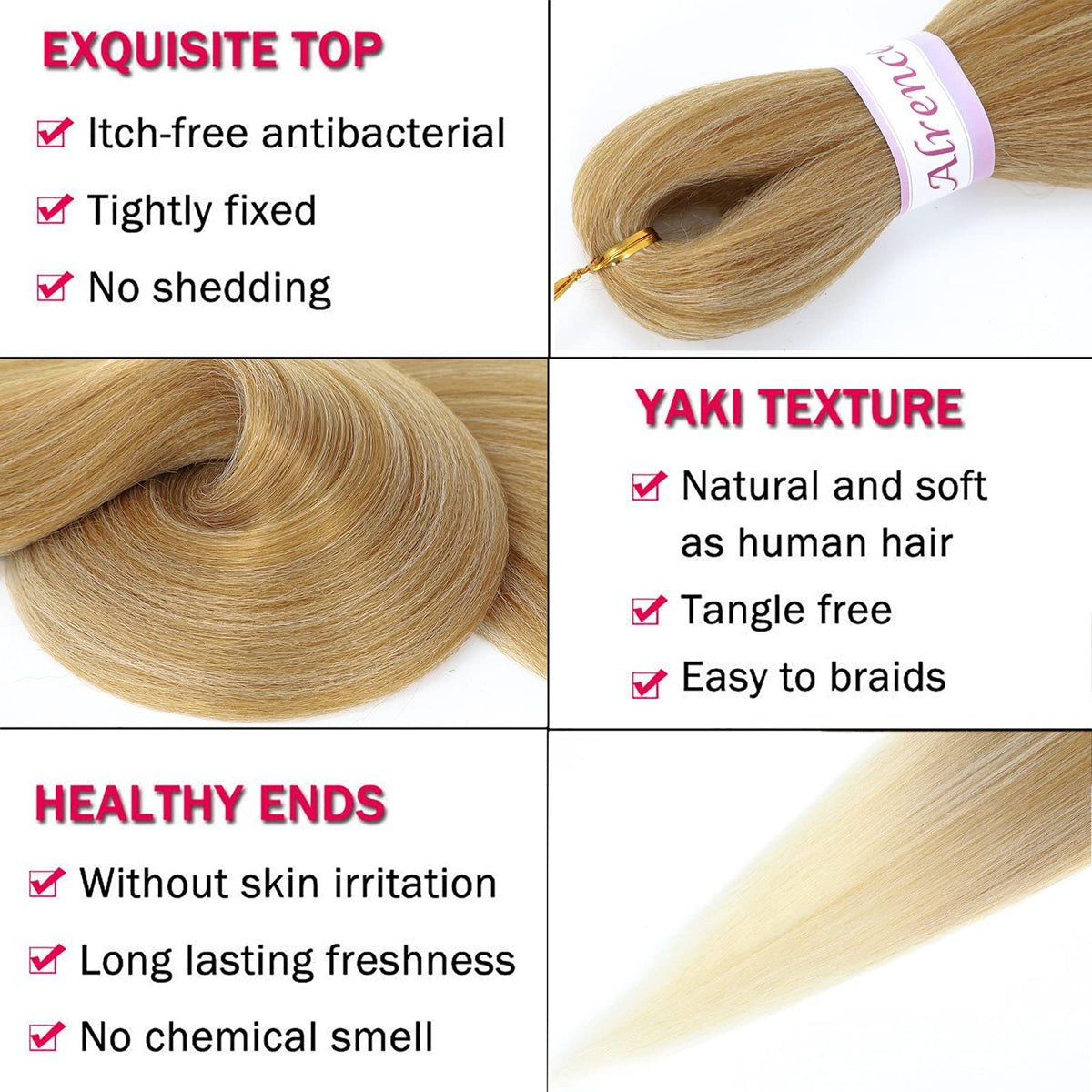 Close-up of Alrence Yaki texture braiding hair