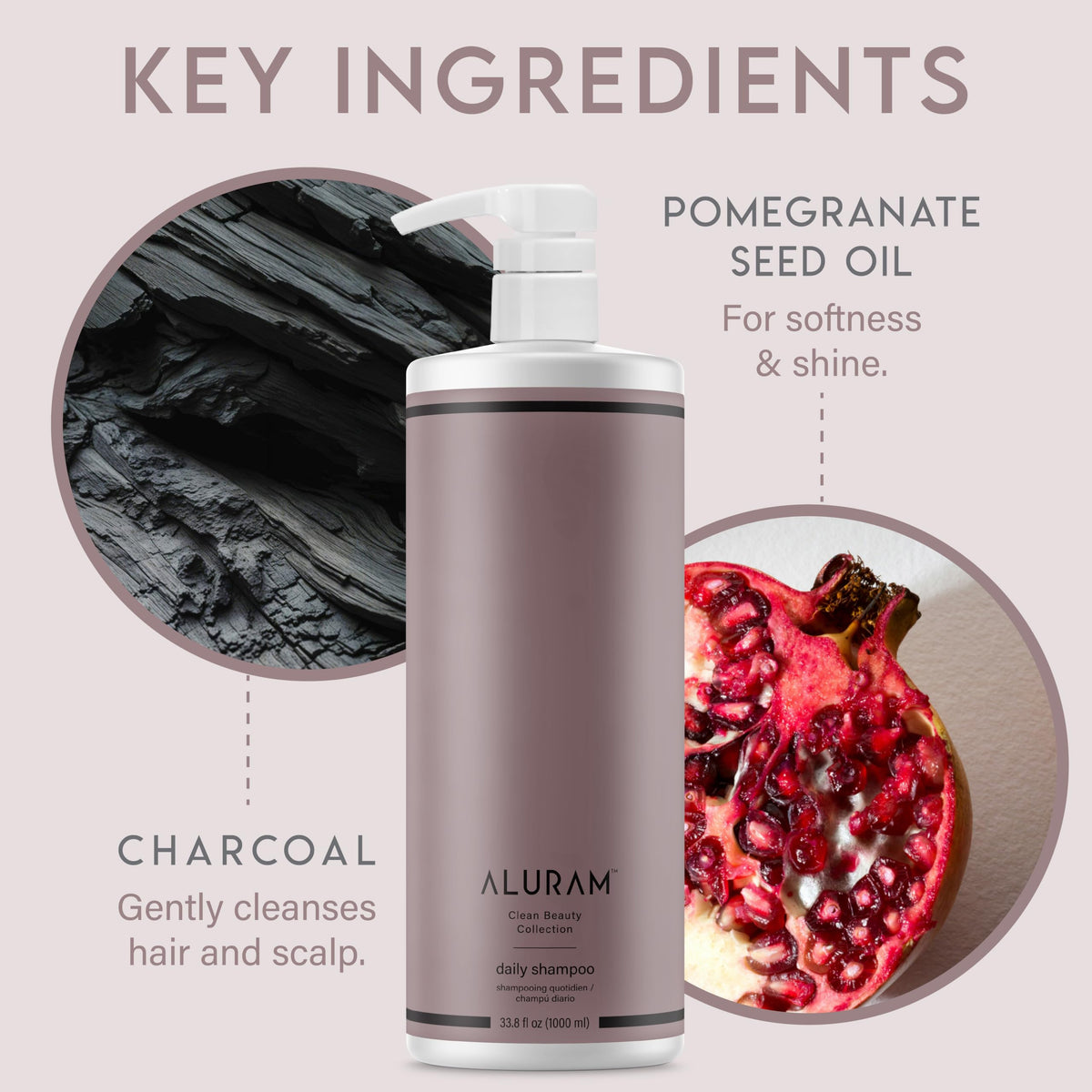 Close-up of ALURAM Coconut Water Daily Shampoo texture