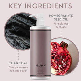Close-up of ALURAM Coconut Water Daily Shampoo texture
