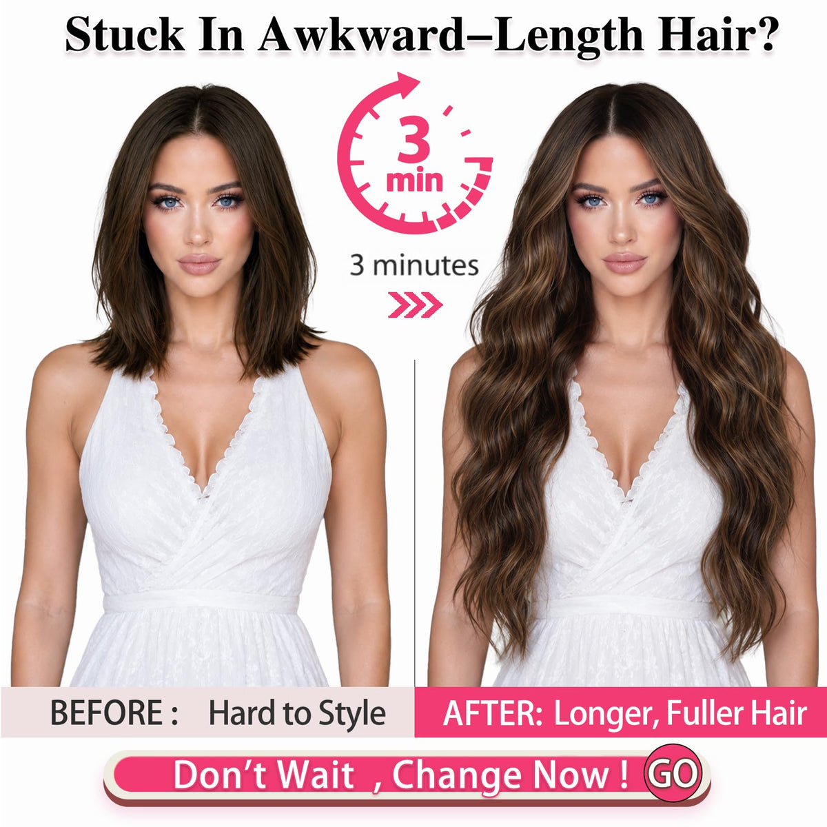 Close-up of ALXNAN clip-in extensions showing clips and texture