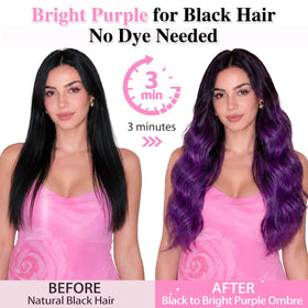 Close-up of ALXNAN hair extensions showing the ombre colour gradient