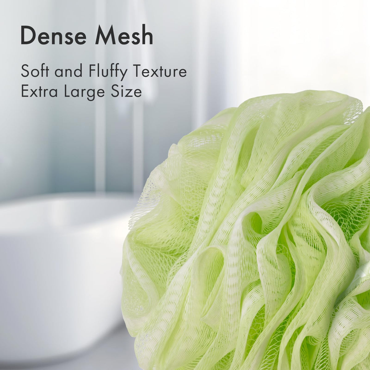 Close-up of AmazerBath Bath Loofah Sponge showing soft mesh texture