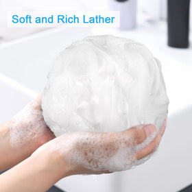 Close-up of AmazerBath Loofah Sponge showing its fluffy texture