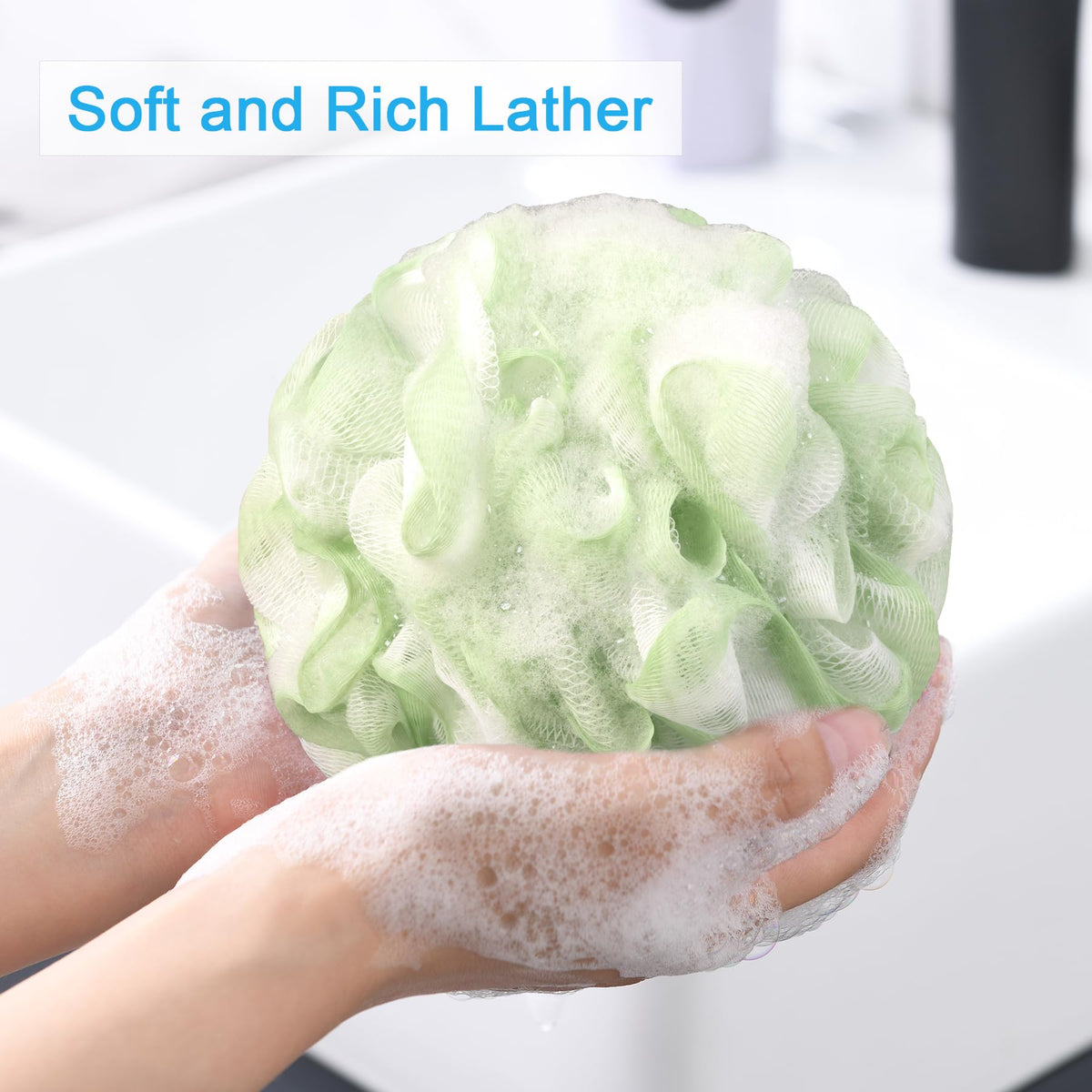 Close-up of AmazerBath loofah sponge showing texture