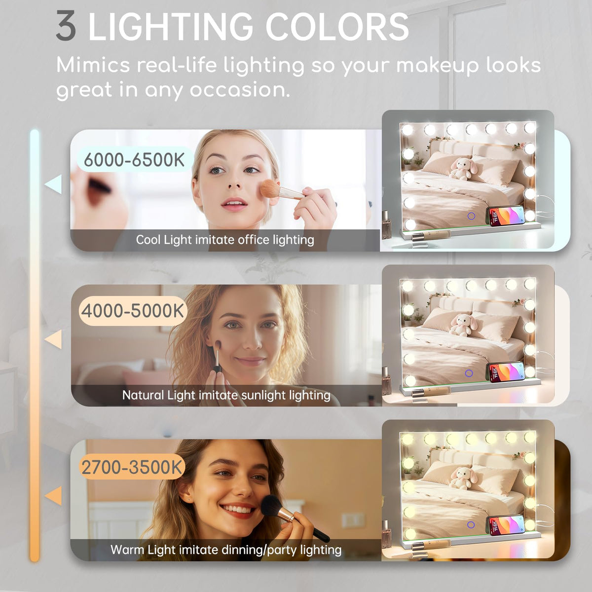 Close-up of Amifiy Vanity Mirror 10x magnifying feature