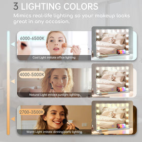 Close-up of Amifiy Vanity Mirror 10x magnifying feature