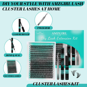 Close-up of AMZGIRL 40D D Curl wispy eyelash extensions