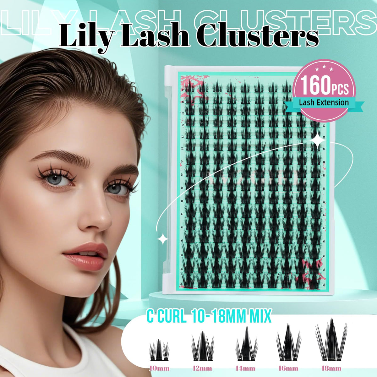 Close-up of AMZGIRL LASH Manga Lash Clusters in packaging