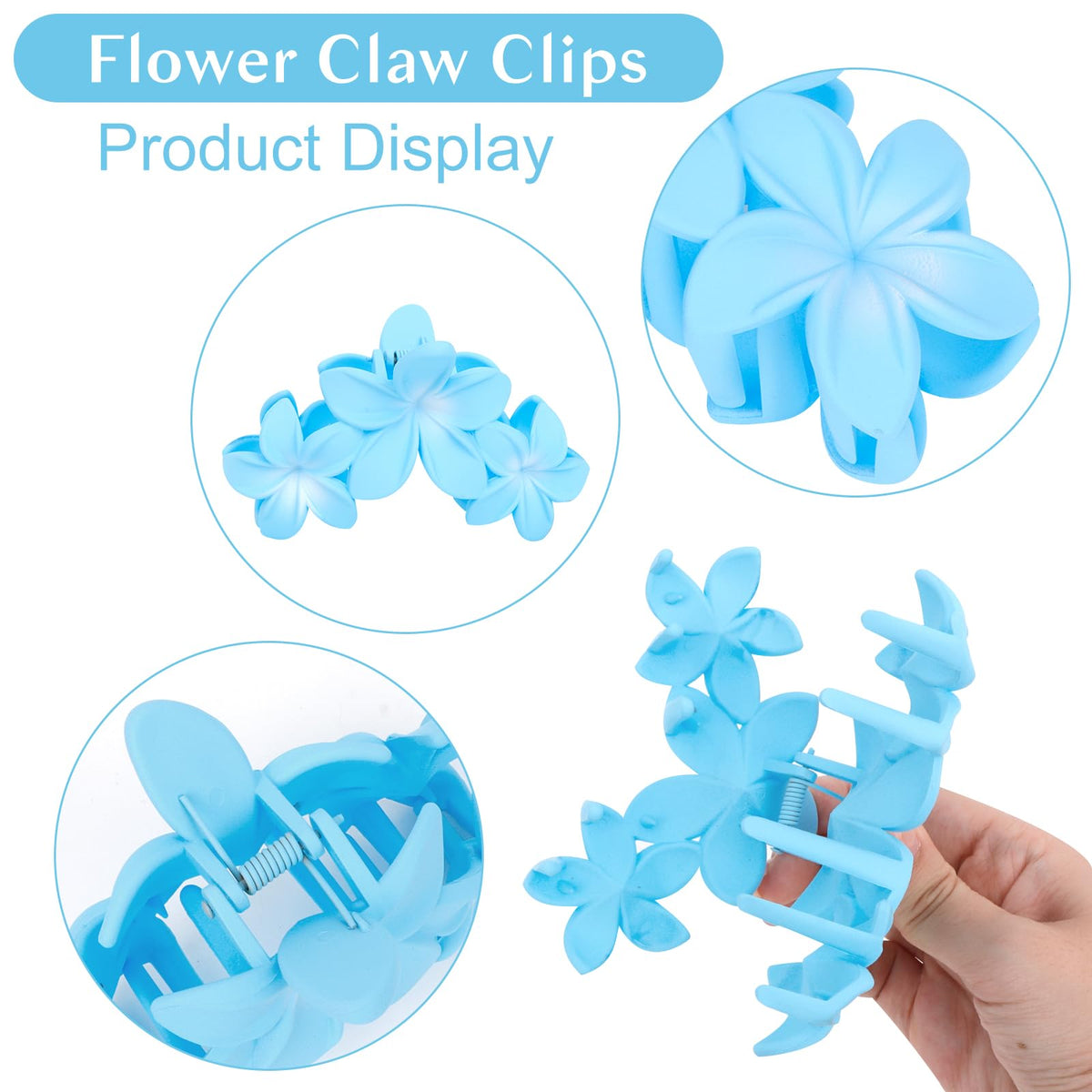 Close-up of ANBALA flower claw clip showing interlocking teeth design