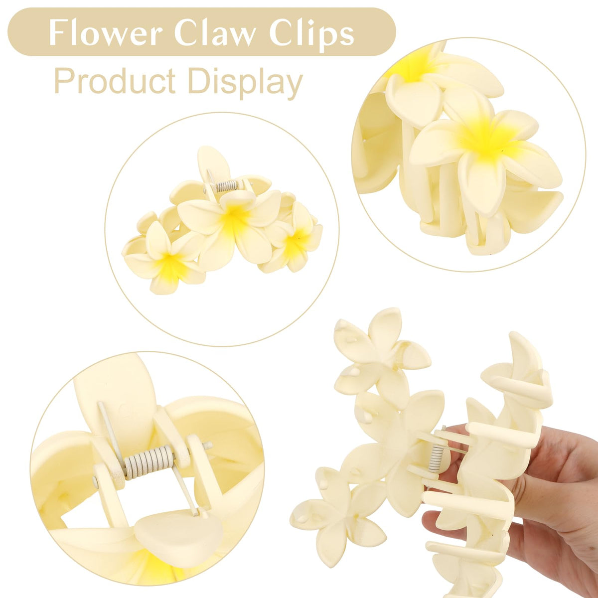 Close-up of ANBALA Flower Claw Clip with flower design