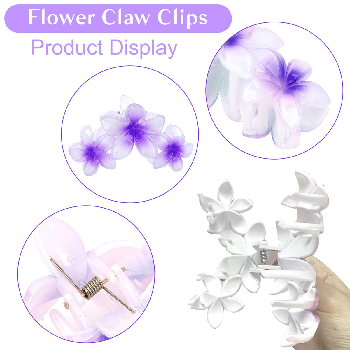 Close-up of ANBALA flower hair clip showing strong hold design