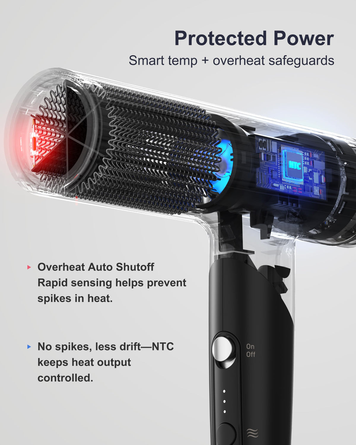 Close-up of ANNLARY Hair Dryer controls