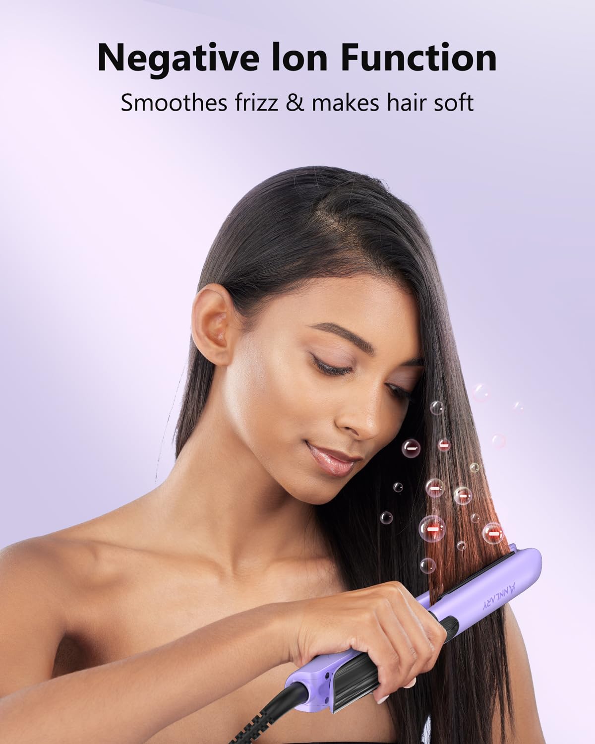 Close-up of ANNLARY hair straightener titanium plate