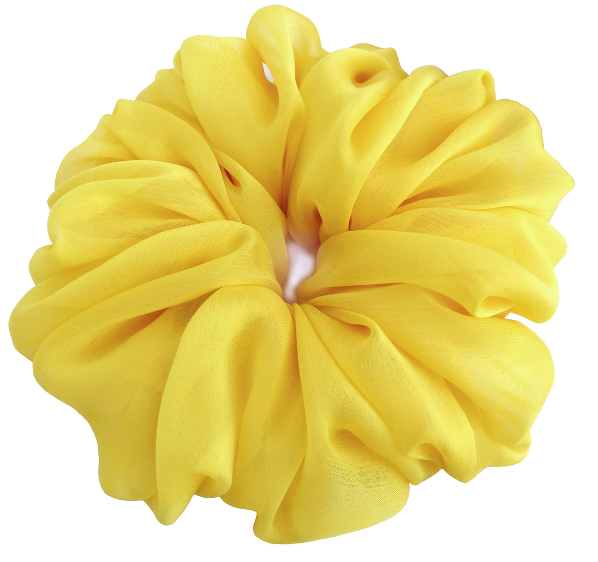 Close-up of AnnushkaHomeDecor scrunchie texture and sheen