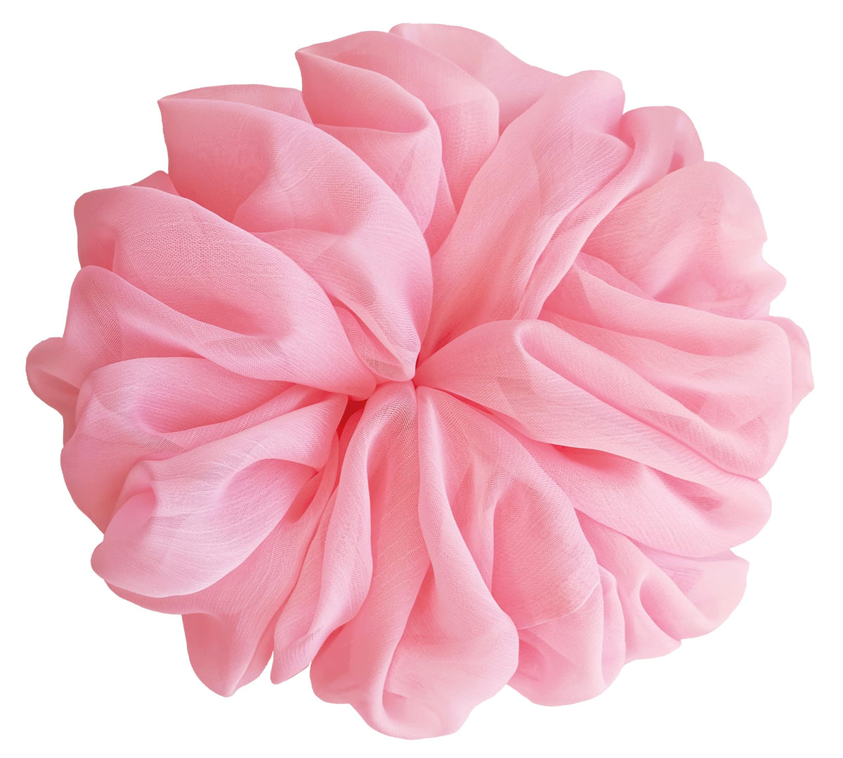 Close-up of AnnushkaHomeDecor Sweet Pink Hair Scrunchie showing texture