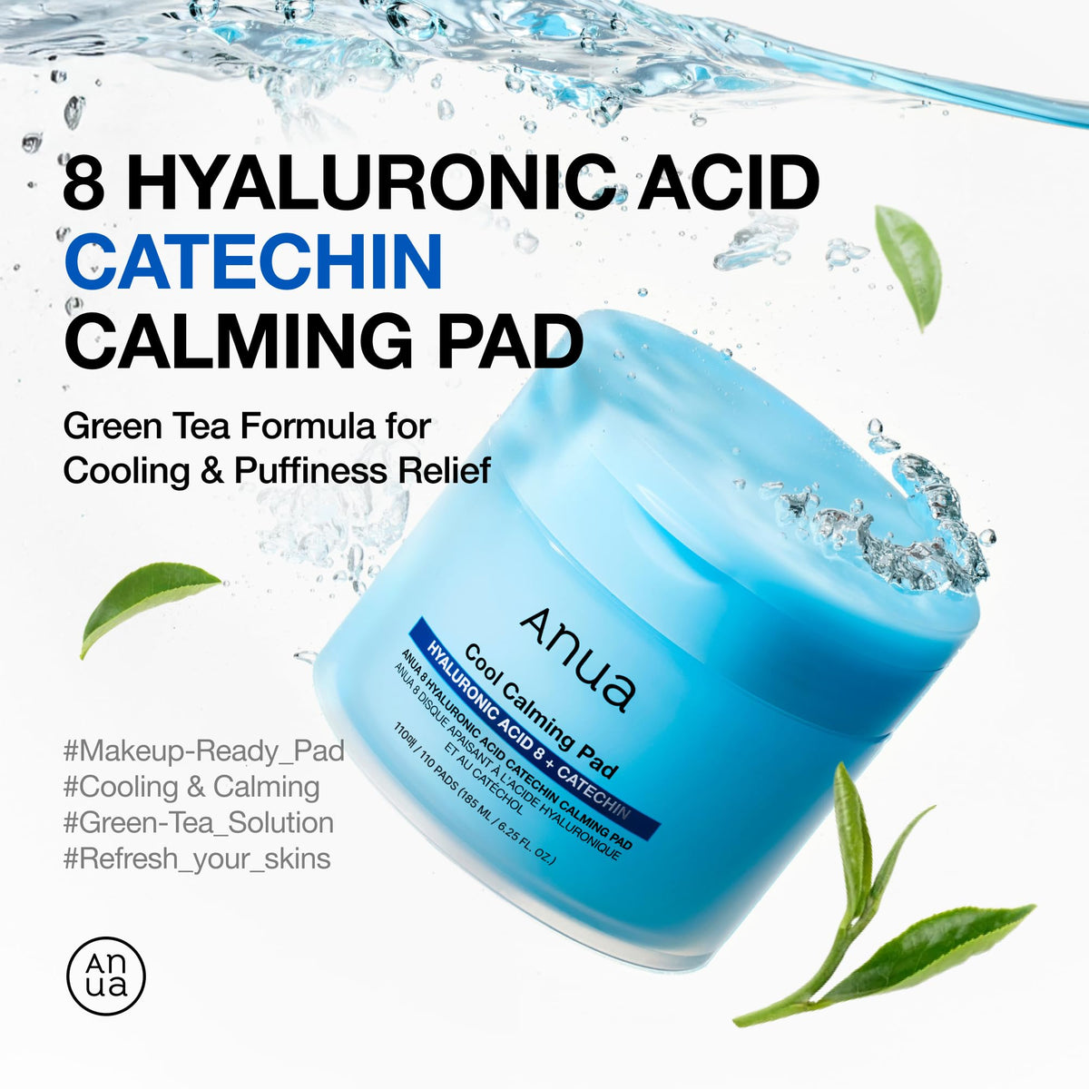 Close-up of ANUA 8 Hyaluronic Acid Calming Pad showing texture