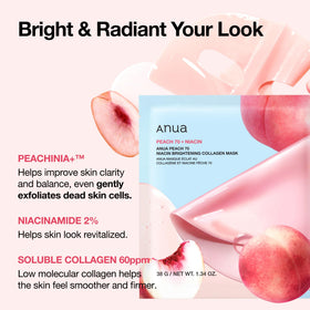 Close-up of ANUA Peach 70 Niacin Brightening Collagen Mask hydrogel texture